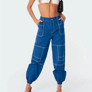 Edikted blue cargo pants